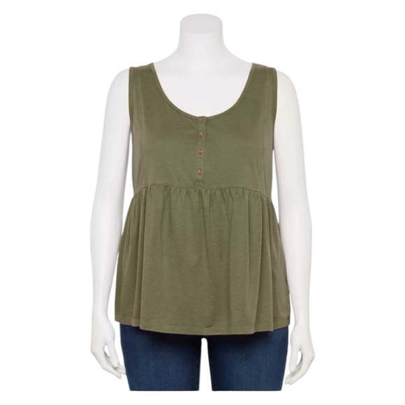 Sonoma Plus Size Goods For Life Button Front Utility Tank 2X - Picture 2 of 8